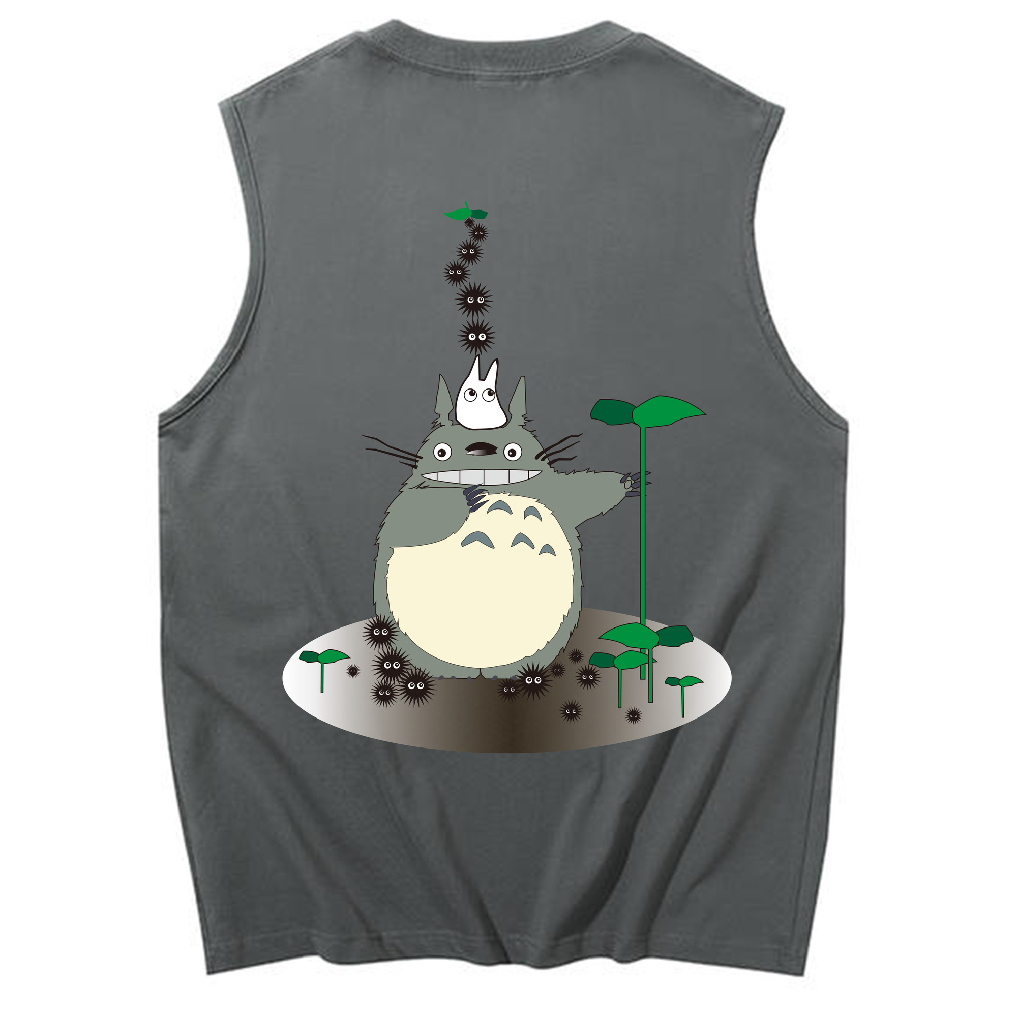 （画像用） となりのトトロ 草壁メイ 草壁サツキ My Neighbor Totoro Satsuki Kusakabe Mei Kusakabe コットン100％タンクトップ（背面プリント）